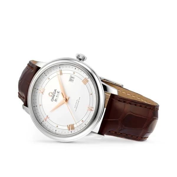 Omega De Ville Men Automatic Silver Leather Watch O42413402002002 - Image 2