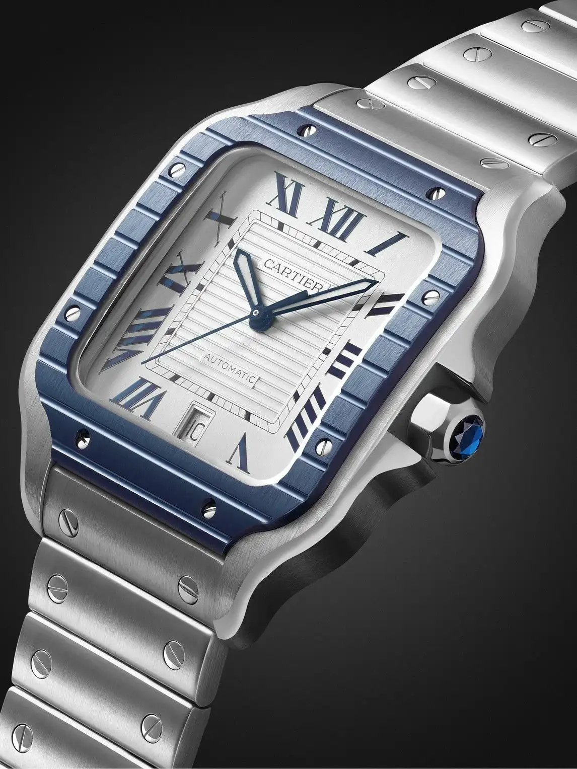 Cartier Santos de Cartier Men Automatic Grey Stainless Steel Watch WSSA0047 - Image 2