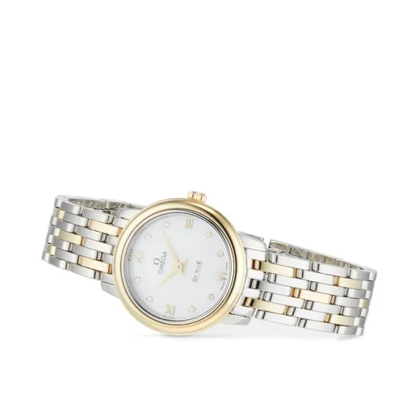 Omega De Ville Women Quartz Mother of Pearl 18ct Yellow Gold Watch O42420246055001 - Image 3