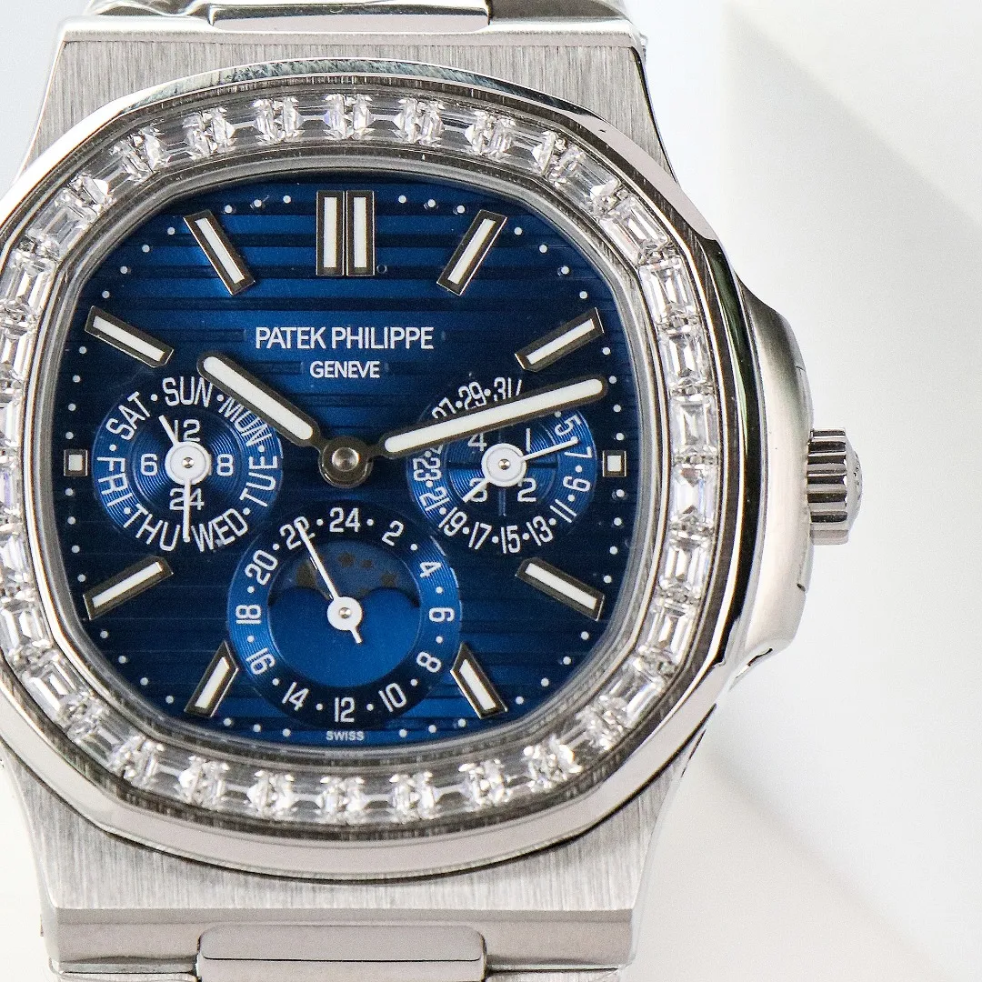 Patek Philippe Blue Nautilus Perpetual Watch - Image 6