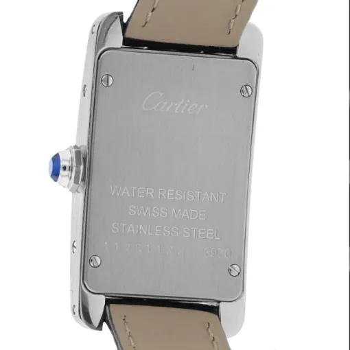Cartier Tank Americaine Women Quartz Silver Alligator Watch WSTA0043 - Image 3