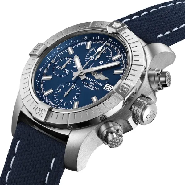 Breitling Avenger Men Automatic Blue Leather Watch A13385101C1X2 - Image 2