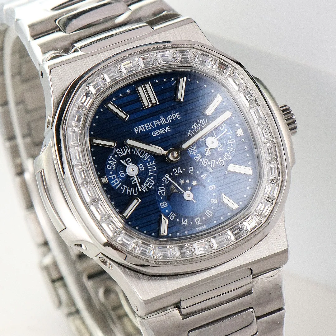 Patek Philippe Blue Nautilus Perpetual Watch - Image 5