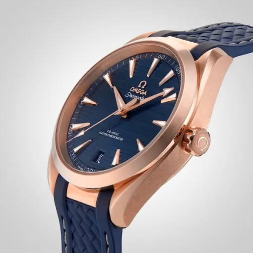 Omega Seamaster Aqua Terra Men Automatic Blue 18ct Rose Gold Watch O22052412103001 - Image 6