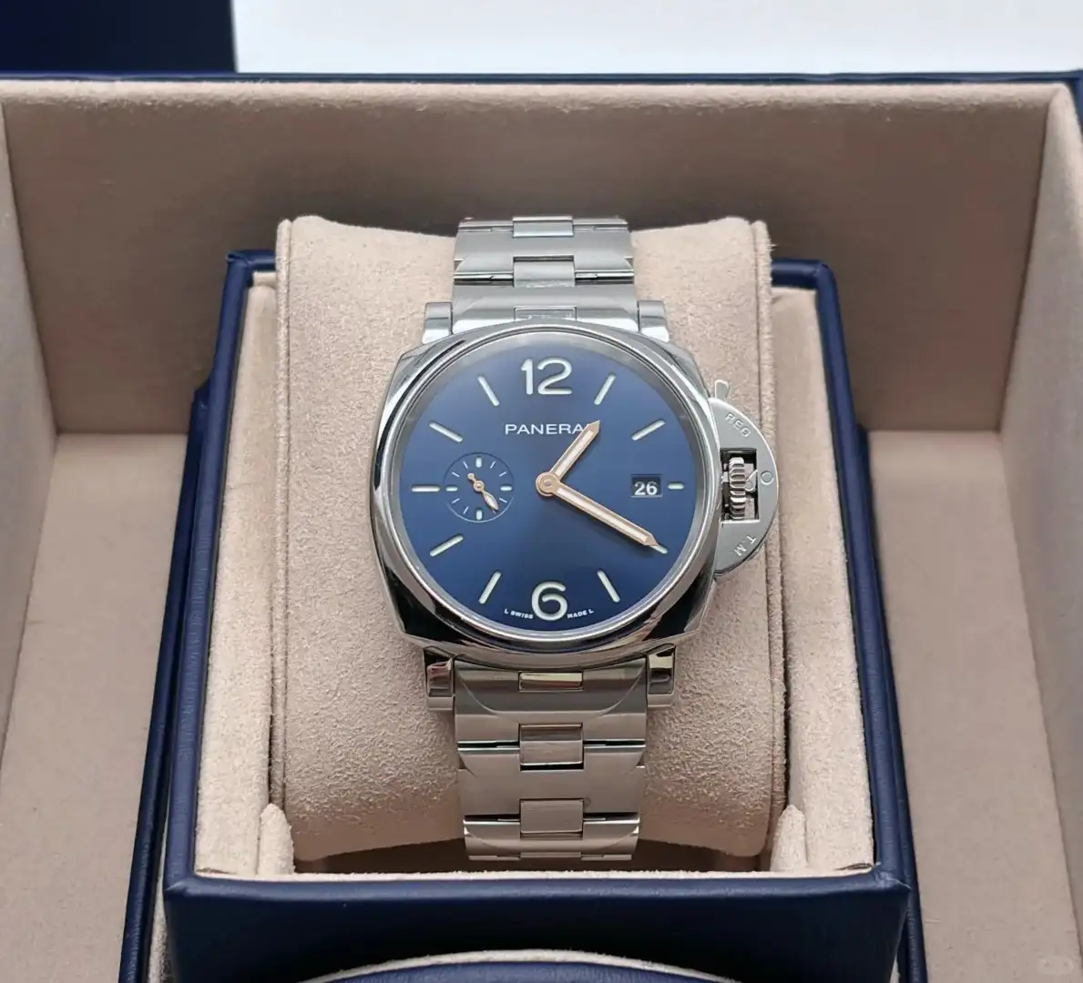 Panerai Luminor Due Men Automatic Blue Stainless Steel Watch PAM01124 - Image 2