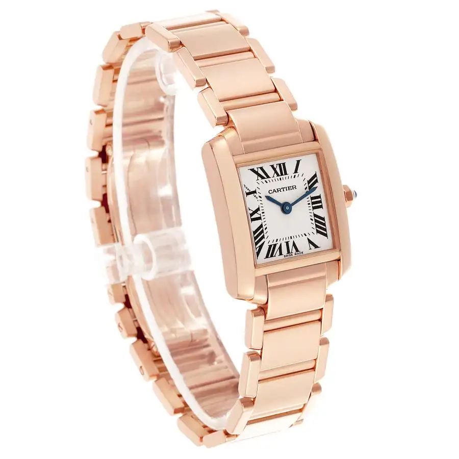 Cartier Tank Francaise Women Quartz Silver 18ct Rose Gold Watch WGTA0029 - Image 2