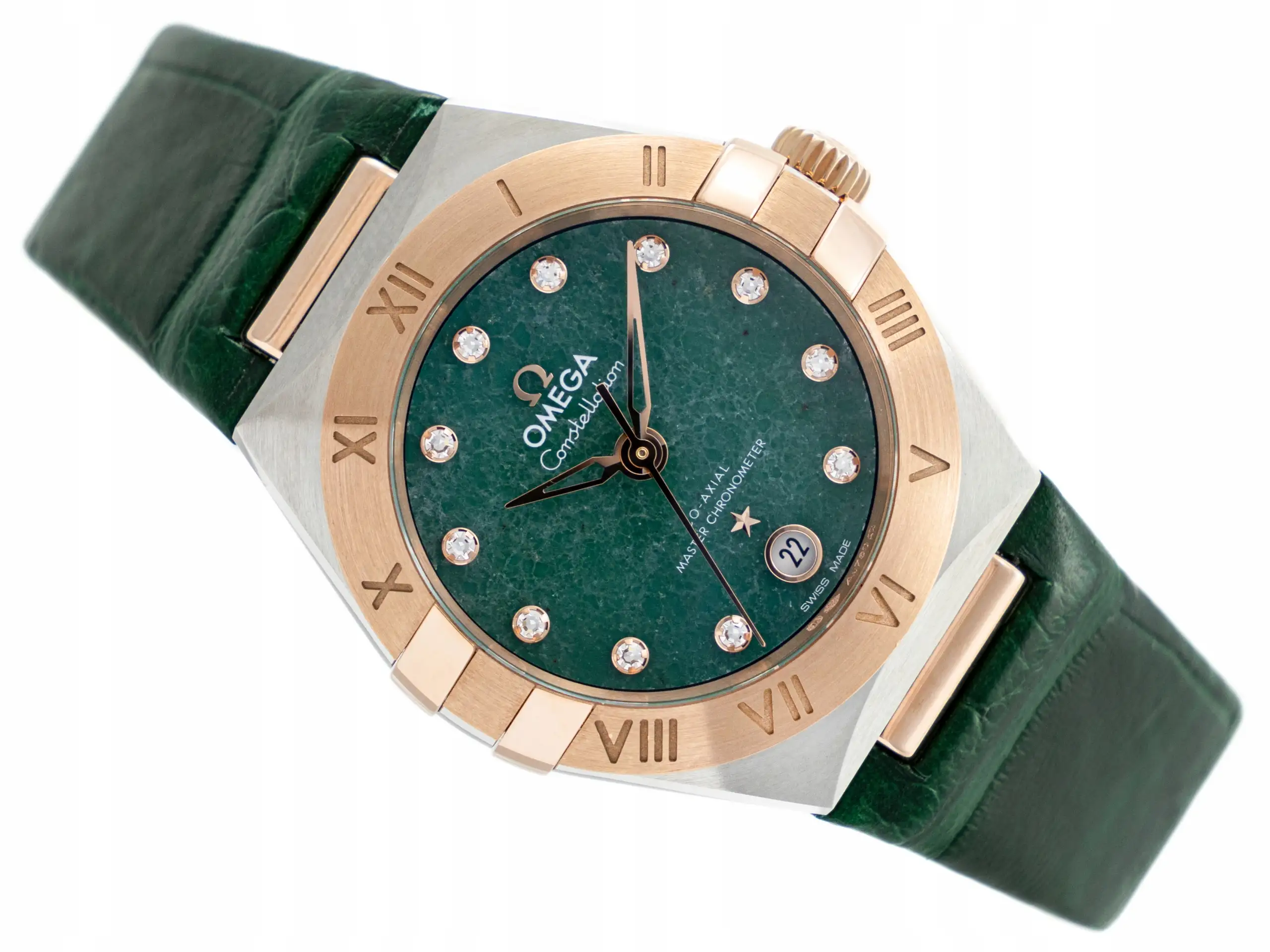 Omega Constellation Women Automatic Green Leather Watch O13123292099001 - Image 4