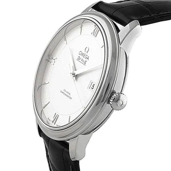 Omega De Ville Men Automatic Silver Leather Watch O42413402002001 - Image 3