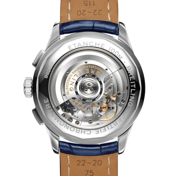 Breitling Premier Men Automatic Blue Crocodile Watch AB0118A61C1P1 - Image 4