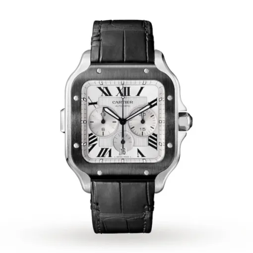 Cartier Santos de Cartier Men Automatic Silver Rubber Watch WSSA0017 - Image 2