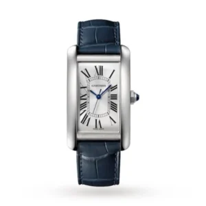 Cartier Tank Americaine Men Automatic Silver Alligator Watch WSTA0018