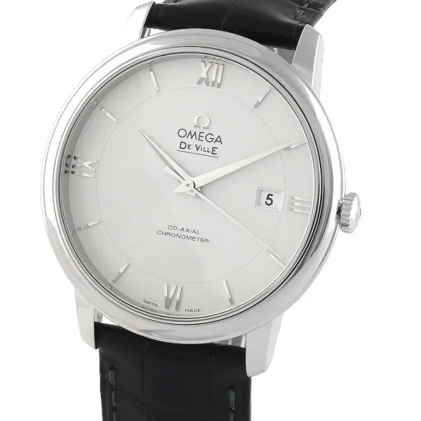 Omega De Ville Men Automatic Silver Leather Watch O42413402002001 - Image 4