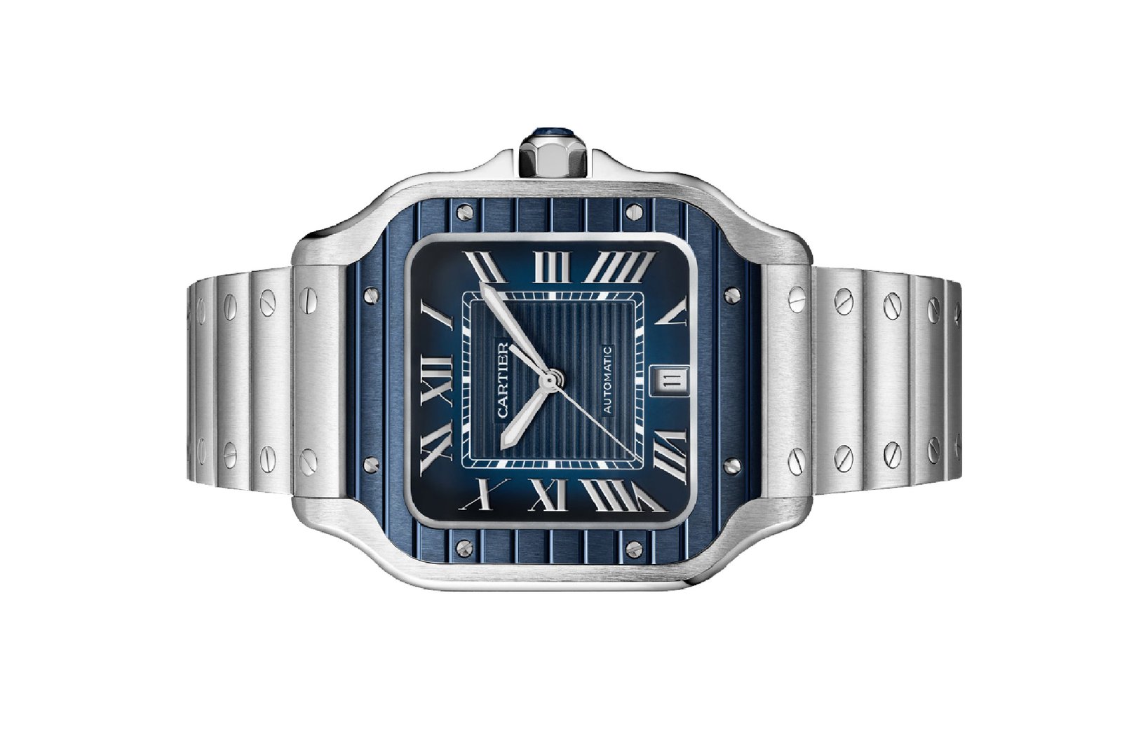 Cartier Santos de Cartier Men Automatic Blue Stainless Steel Watch WSSA0048 - Image 2
