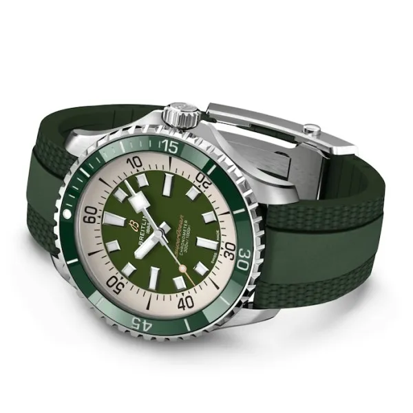 Breitling Superocean Men Automatic Green Rubber Watch A17376A31L1S1 - Image 4