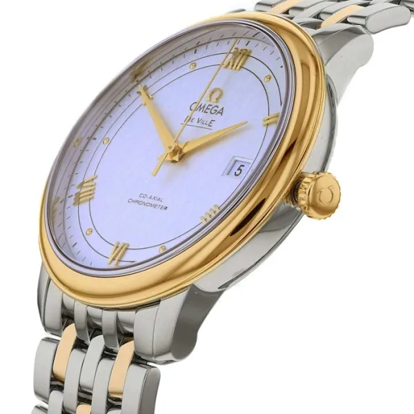 Omega De Ville Men Automatic Mother of Pearl Stainless Steel 18ct Yellow Gold Watch O42420402002001 - Image 2