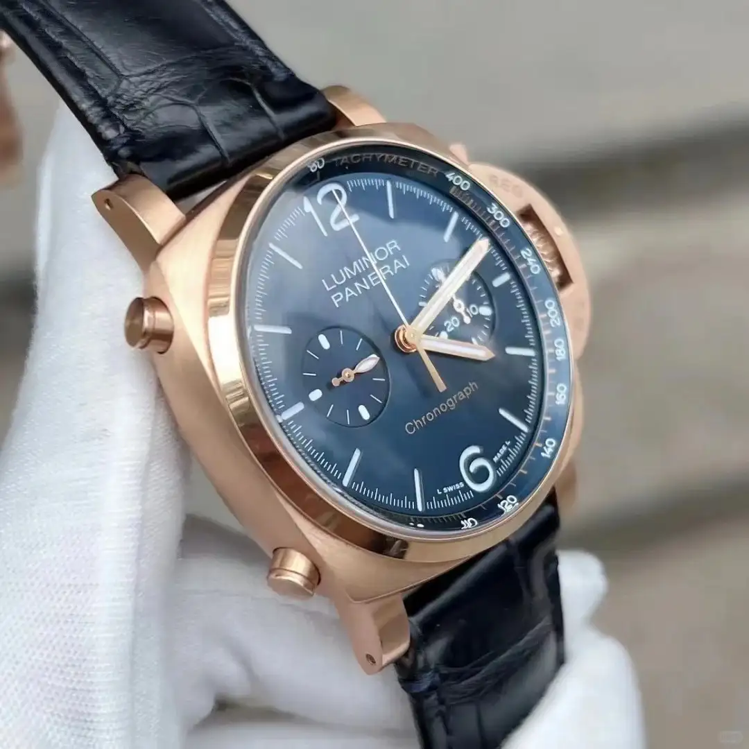 Panerai Luminor Men Automatic Blue Alligator Watch PAM01111 - Image 5