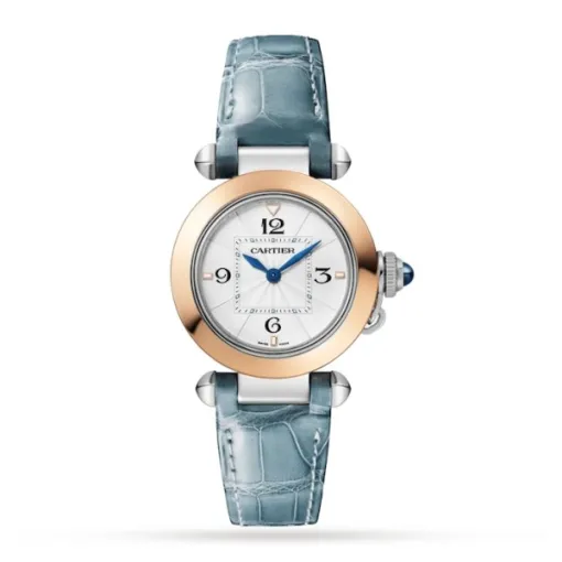 Cartier Pasha de Cartier Women Quartz Silver Stainless Steel 18ct Rose Gold Watch W2PA0007 - Image 2