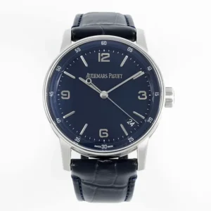watch Audemars Piguet CODE 11.59 Blue Dial Three-Hand Automatic Watch with Leather Strap