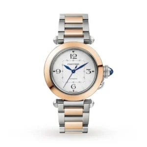 Cartier Pasha de Cartier Women Automatic Silver Stainless Steel 18ct Rose Gold Watch W2PA0008