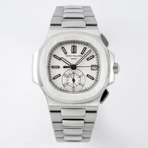 Patek Philippe Silver Nautilus Chronograph Watch