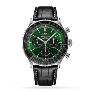Breitling Navitimer Men Automatic Green Alligator Watch AB0137241L1P1