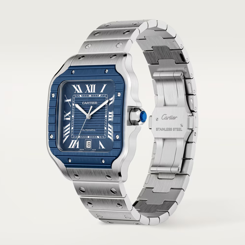 Cartier Santos de Cartier Men Automatic Blue Stainless Steel Watch WSSA0048 - Image 5