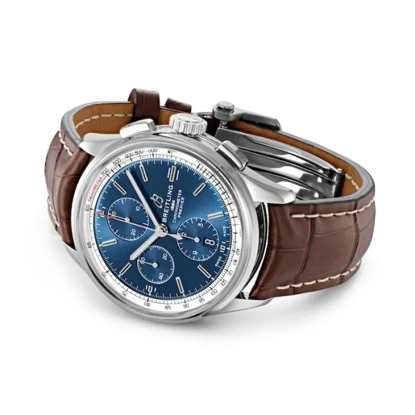 Breitling Premier Men Automatic Blue Crocodile Watch A13315351C1P1 - Image 3