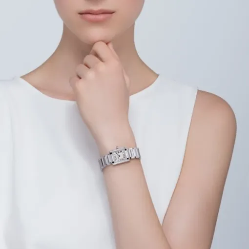 Cartier Tank Francaise Women Quartz Silver Stainless Steel Watch W4TA0008 - Image 2