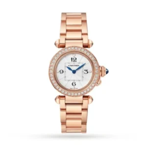 Cartier Pasha de Cartier Women Quartz Silver 18ct Rose Gold Watch WJPA0018