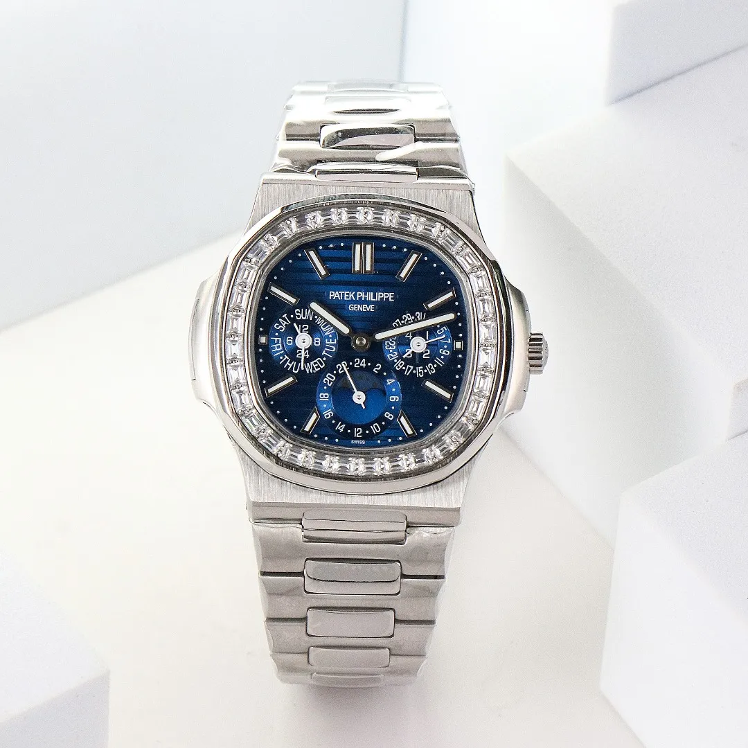 Patek Philippe Blue Nautilus Perpetual Watch - Image 4