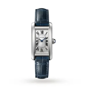 Cartier Tank Americaine Women Quartz Silver Alligator Watch WSTA0043