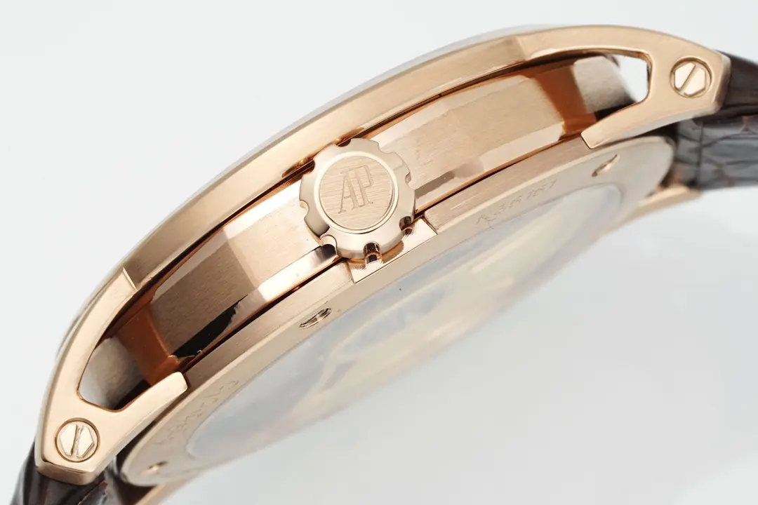 watch Audemars Piguet CODE 11.59 Blue Dial Three-Hand Automatic Watch 41mm Rose Gold Case with Brown Leather Strap - Image 6