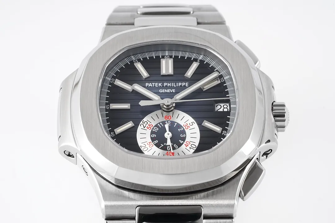 Patek Philippe 5980 Silver Chronograph Watch - Image 3