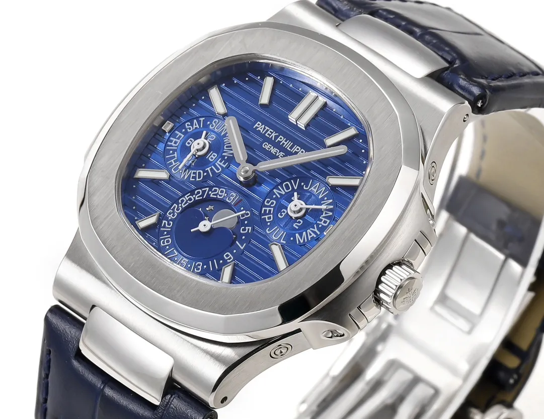 Patek Philippe Blue Nautilus Perpetual Watch - Image 4