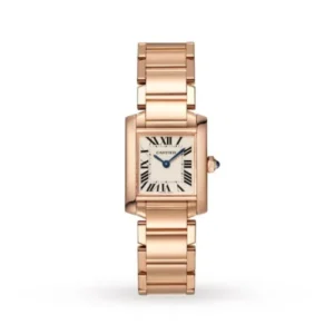 Cartier Tank Francaise Women Quartz Silver 18ct Rose Gold Watch WGTA0029