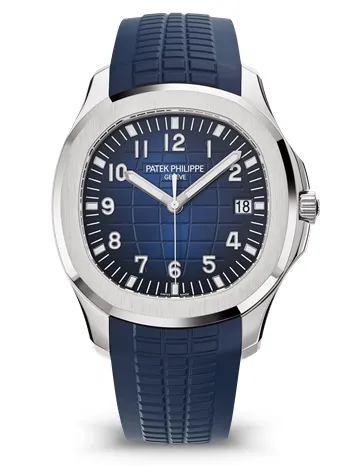 Patek Philippe Aquanaut Blue Dial Strap White Gold 5168G-001