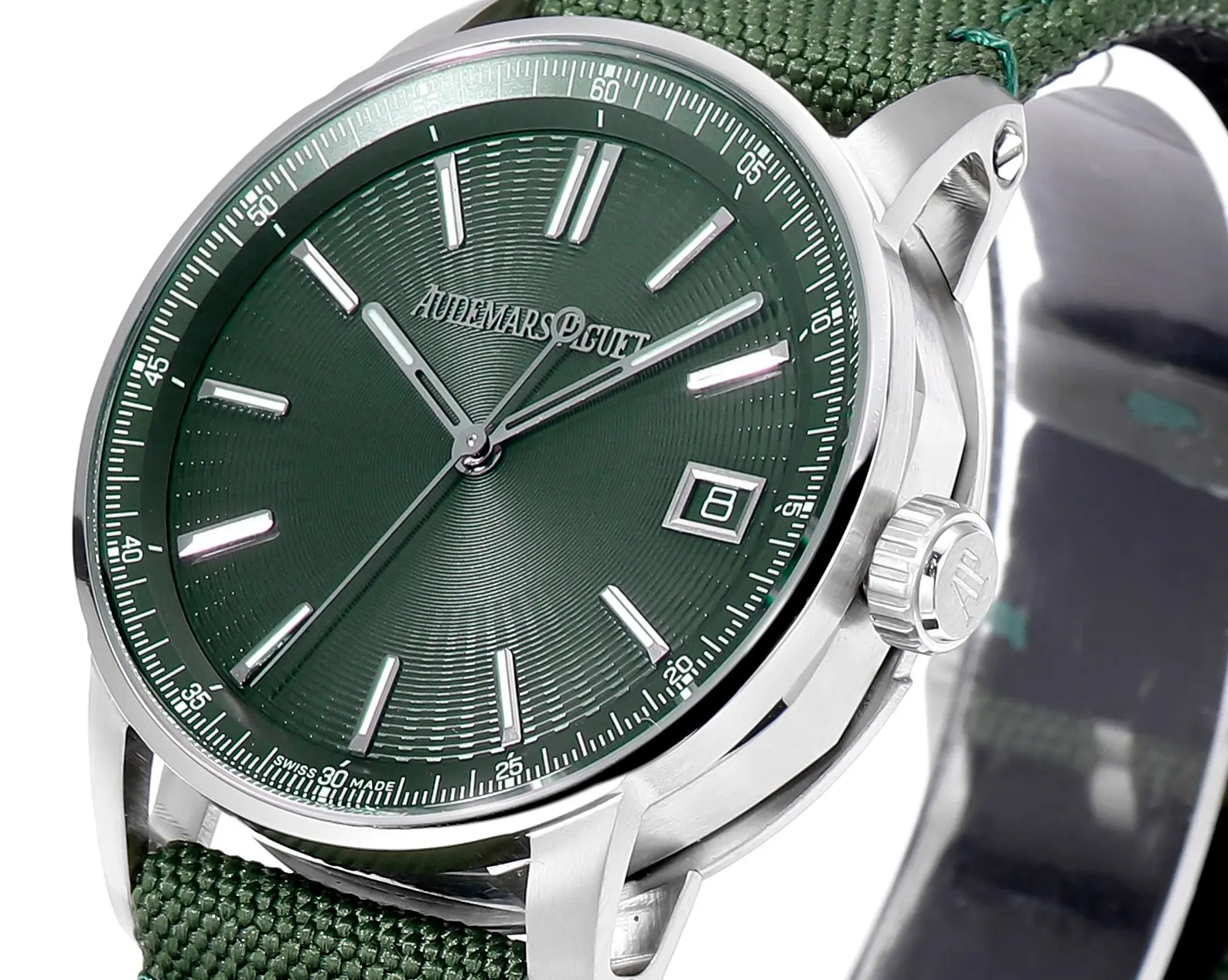 watch Audemars Piguet CODE 11.59 Green Dial Stainless Steel Watch with Fabric Strap - Image 3