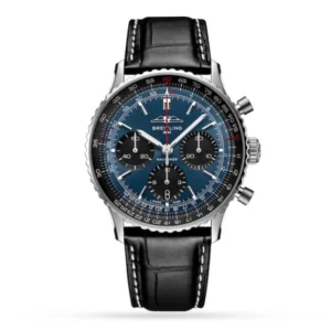 Breitling Navitimer Men Automatic Blue Alligator Watch AB0139241C1P1
