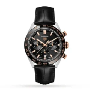 TAG Heuer Carrera Men Automatic Black Alligator Watch CBN2A5A.FC6481