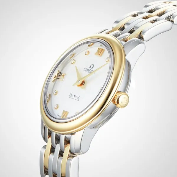Omega De Ville Women Quartz Mother of Pearl 18ct Yellow Gold Watch O42420246055001 - Image 6