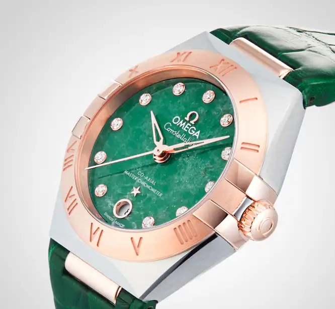 Omega Constellation Women Automatic Green Leather Watch O13123292099001 - Image 3