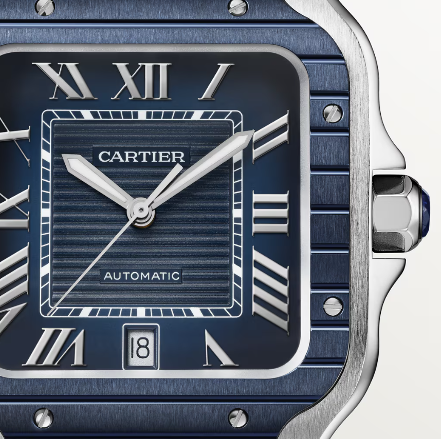 Cartier Santos de Cartier Men Automatic Blue Stainless Steel Watch WSSA0048 - Image 3