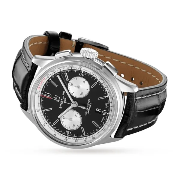 Breitling Premier Men Automatic Black Alligator Watch AB0118371B1P1 - Image 3