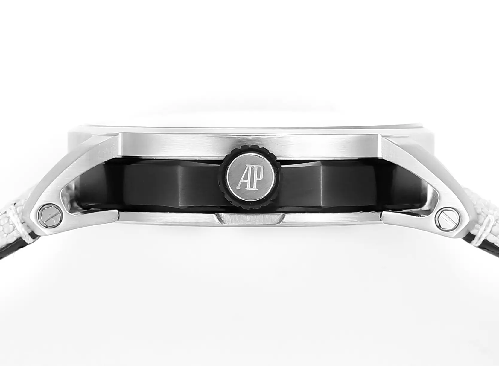 watch Audemars Piguet CODE 11.59 Stainless Steel Watch with Smoked Dial and Beige Fabric Strap. 41mm - Image 7