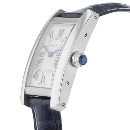 Cartier Tank Americaine Women Quartz Silver Alligator Watch WSTA0043 - Image 2