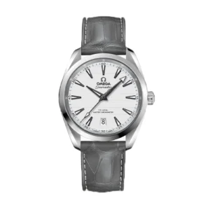 Omega Aquaterra Men Automatic Silver Alligator Watch O22013382002001