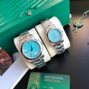 Couple Watches Rolex Oyster Perpetual 31/41mm SS/SS Tiffany Blue/Stk