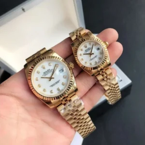Couple Watches Rolex Datejust 36/28mm RG/RG Jub White/Dial