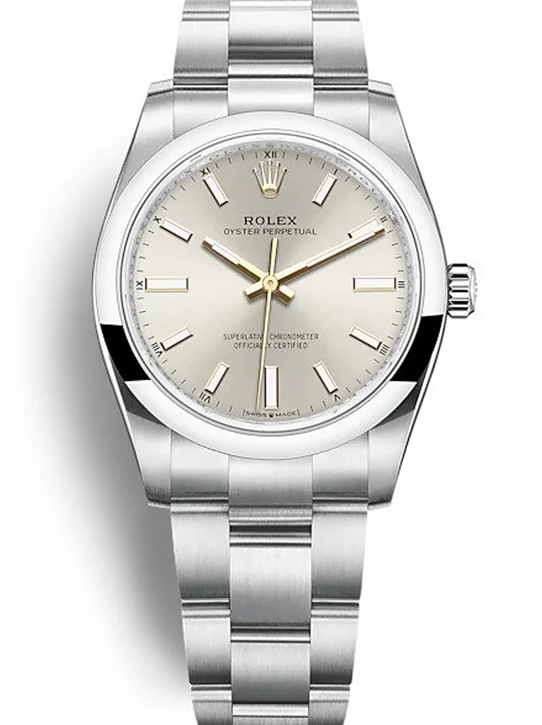 Rolex Oyster Perpetual Lady 34mm Silver Dial 124200