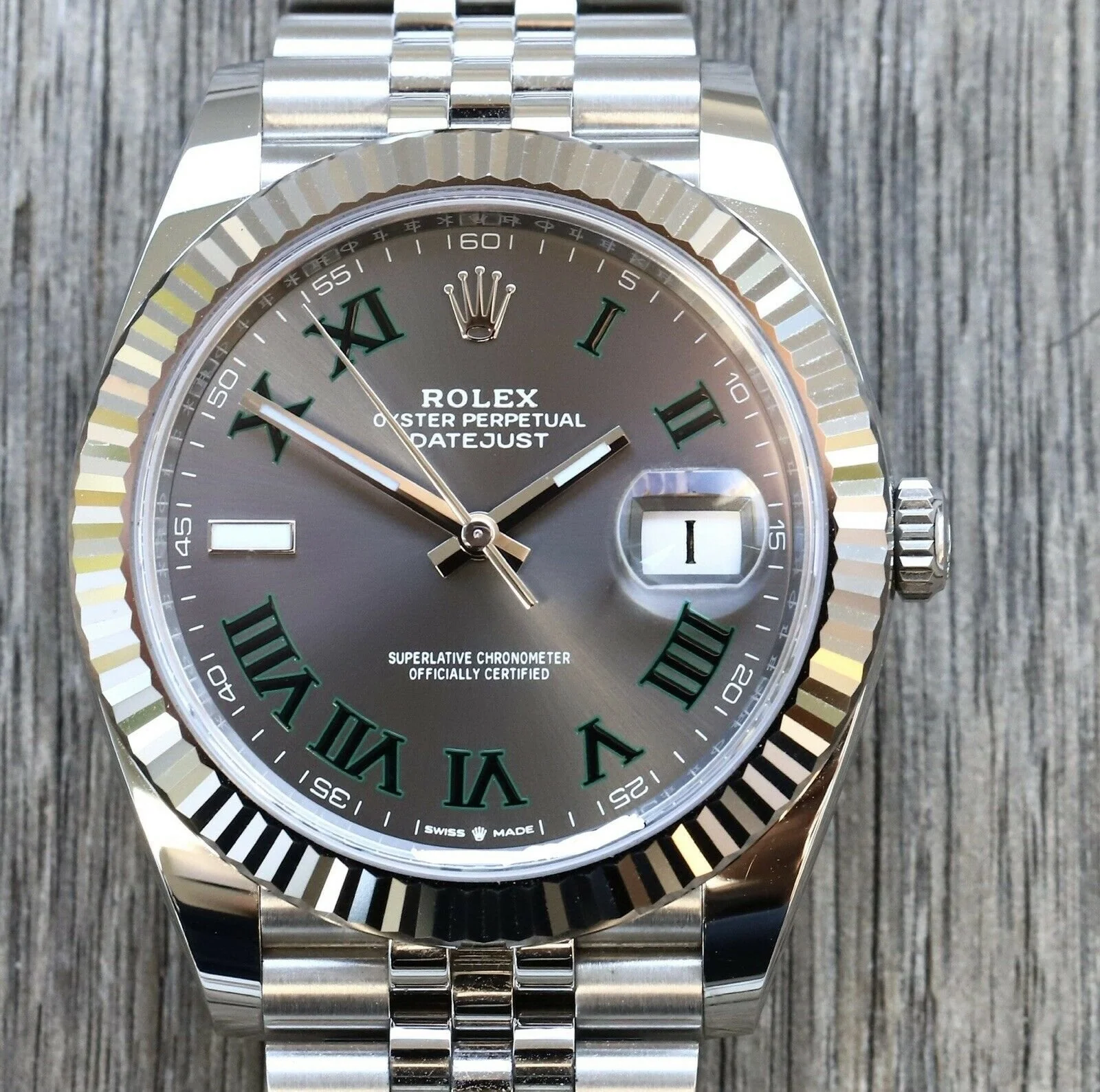 Superclone Rolex Datejust 41mm Rhodium Dial 126334 Wimbledon Flutted / Jubilee - Image 11